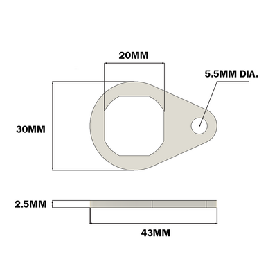 50-120-1 MODULAR SOLUTIONS DOOR PART<br>ANTI-ROTATE FOR HANDLES W/ HARDWARE